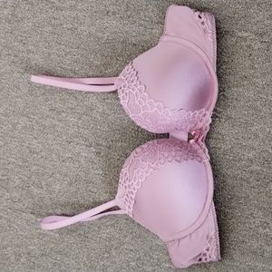 aerie Pink Lace Trim Push-Up Bra